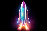 Rocket icon iridescent vehicle missile transportation.