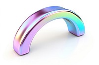 U shaped magnet iridescent white background electronics refraction.
