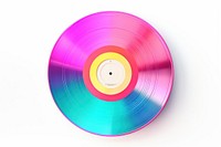 Vinyl record icon iridescent white background gramophone technology.