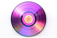 Vinyl record iridescent purple white background technology.