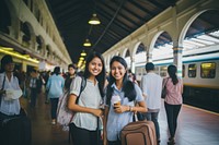 South Asian young women smiling travel adult.