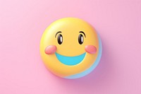 Winking emoji cartoon toy anthropomorphic.