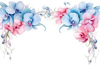 Orchid watercolor border pattern flower nature.