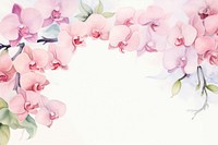 Orchid watercolor border blossom flower nature.