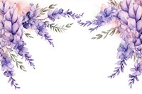Lavender flower watercolor border pattern nature purple.