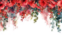 Red flower border outdoors painting pattern.