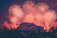 Photo of fireworks outdoors nature night.