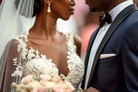 African couple exchanging their vows wedding dress fashion.