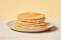  Pancake on dish plate food simplicity. AI generated Image by rawpixel.