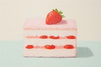  Strawberry shortcake dessert fruit food. AI generated Image by rawpixel.