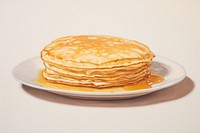  Pancake on dish plate food breakfast. AI generated Image by rawpixel.