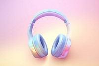 Pastel 3D headphones headset electronics technology.
