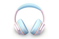 Pastel 3D headphones headset white background electronics.