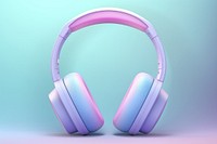 Pastel 3D headphones headset electronics technology.