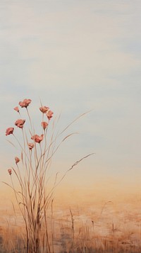 Minimal space dried flower outdoors painting nature.