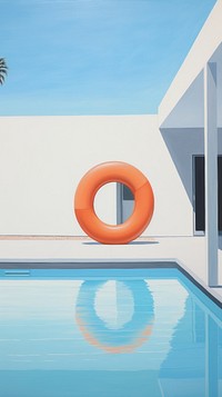 Minimal space summer architecture inflatable lifebuoy.