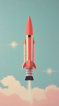 Minimal space rocket icon aircraft missile vehicle.