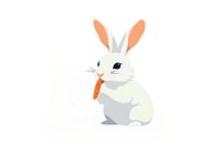 A rabbit eating carrot animal mammal white. AI generated Image by rawpixel.