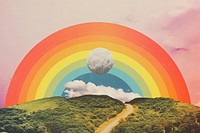  Rainbow outdoors nature plant. AI generated Image by rawpixel.