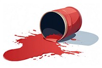 An Opened metal paint can with spilled paint on the floor white background splattered cylinder. AI generated Image by rawpixel.
