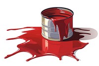 An Opened metal paint can with spilled paint on the floor white background refreshment container. AI generated Image by rawpixel.