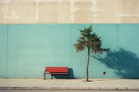  Urban view architecture plant bench. 