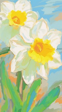  Daffodil art backgrounds painting. AI generated Image by rawpixel.