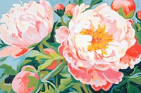  Peonies painting art backgrounds. AI generated Image by rawpixel.