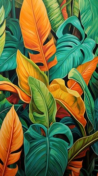  Tropical leaves backgrounds painting tropics. AI generated Image by rawpixel.