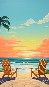  Beach furniture painting outdoors. AI generated Image by rawpixel.