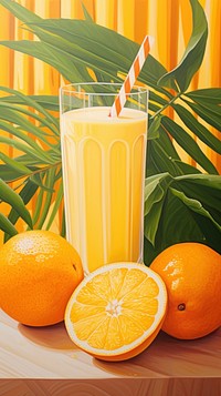  Orange juice painting fruit drink. AI generated Image by rawpixel.