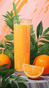  Orange juice pineapple painting fruit. AI generated Image by rawpixel.