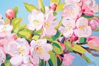  Cherry blossom painting art backgrounds. AI generated Image by rawpixel.