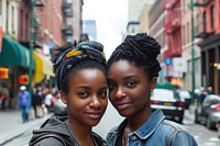 Two American African lessbian street city photography.