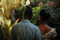 African married couple outdoors wedding nature.