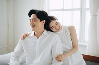 Korean female couple romantic adult happy.