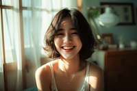 Korean female portrait smile happy.