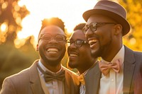 African American Happy gay couple getting married glasses adult happy.