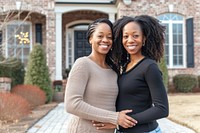 African American lesbian Couple Buying New Dream House photography portrait adult.