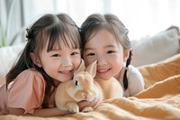 Chinese two girls smiling mammal animal.