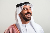 Middle eastern man in Arab red Sheik smiling people adult.
