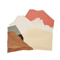 Craft paper collage mountain white background creativity.