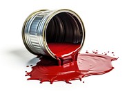 An Opened metal paint can with spilled paint on the floor white background splattered container. AI generated Image by rawpixel.