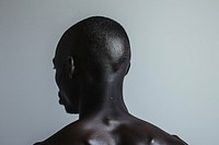 Black man headshot portrait shoulder.