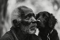 Black old man animal dog photography.