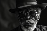 Black old man photography sunglasses portrait.