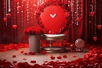 Love background circle heart rose.