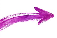 Pink-purple curve arrow petal line white background.