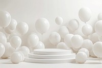 White balloon background celebration decoration simplicity.