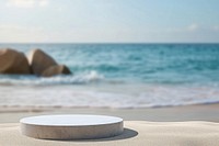 Sand beach background outdoors horizon table.